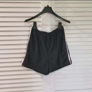 Black with White Stripe Silky Lounge Shorts